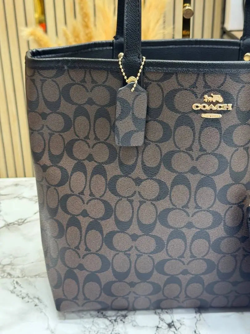 Coach City Tote Signature Canvas Tote Bag Including Pouch And Dust Bag Coffee 8020