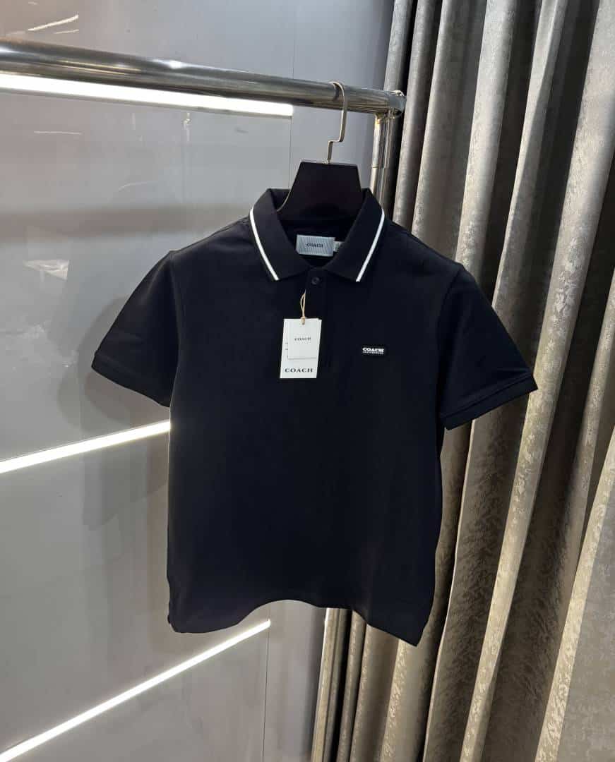 Coac h Black Logo Work Imported Polo T-Shirt