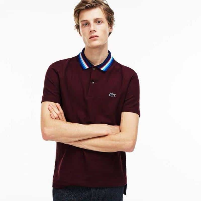 Lacost e Wine Embroidery Logo Premium Polo T-Shirt