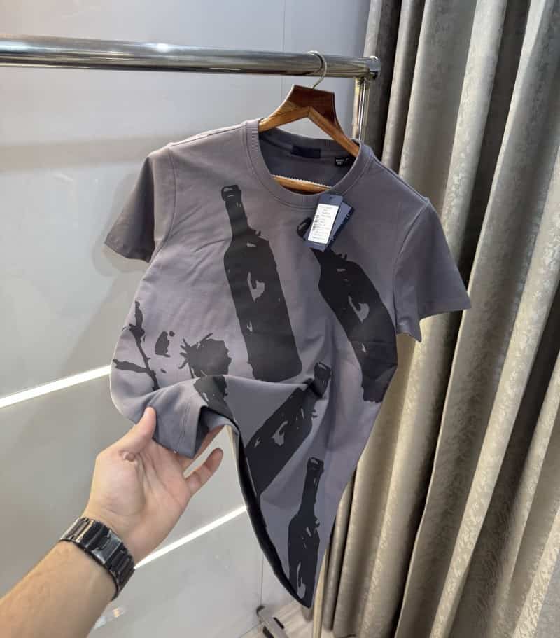 Prad a Milano Grey Printed Premium T-Shirt