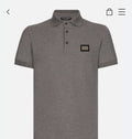 Dolce&Gabbana Grey Steel Logo Imported Polo T-Shirt