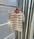 Gues s  White Red Stripes Imported Oversized T-Shirt