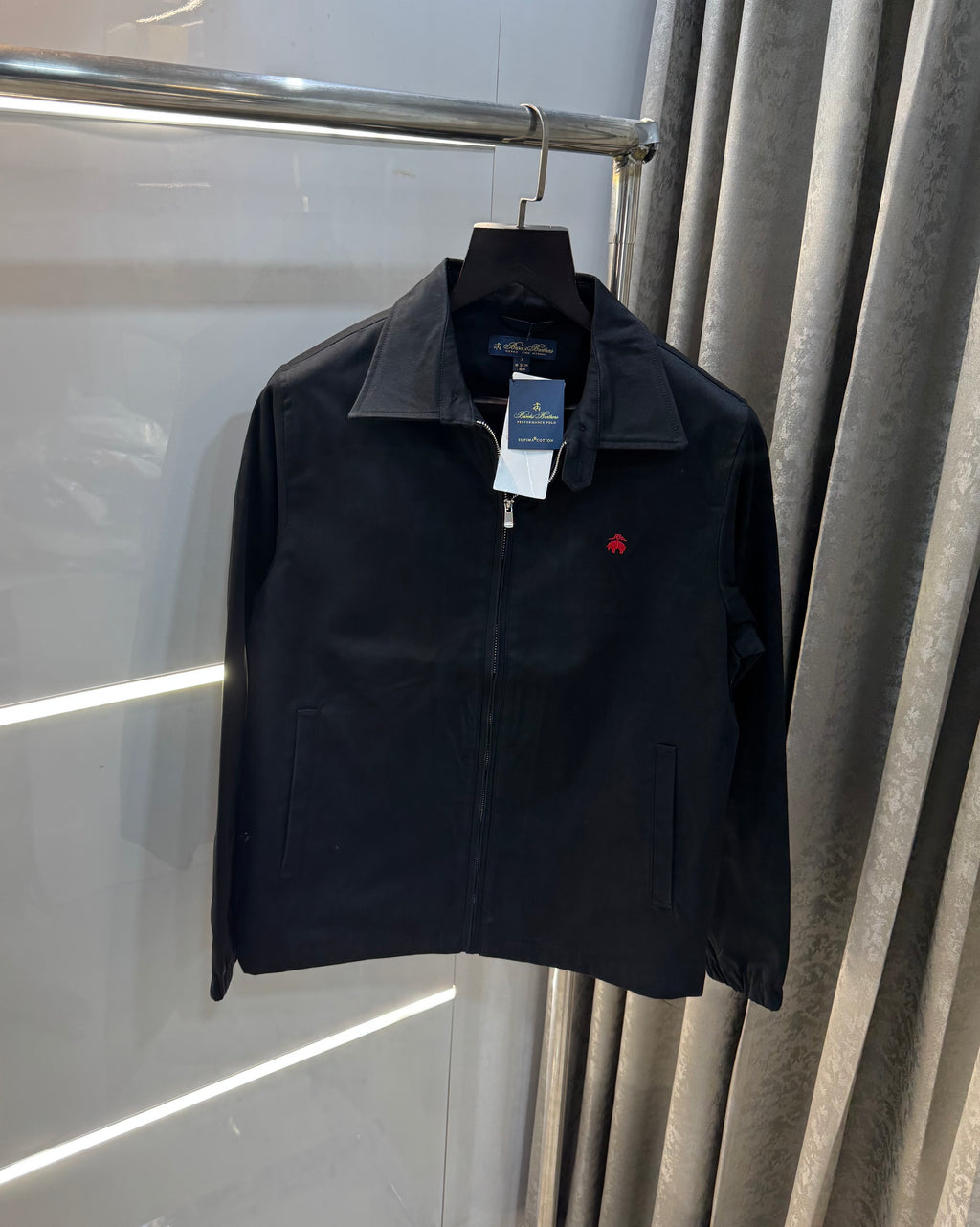 Brooks Brother Black Imported Bomber Jacket
