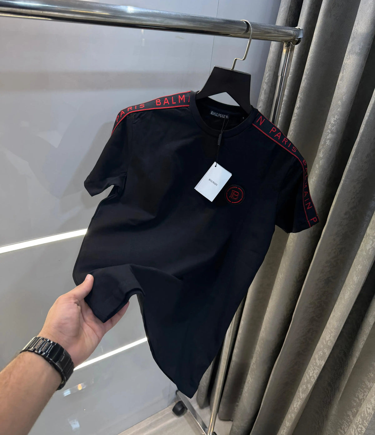 Balmai n Paris Black Designer Imported T-Shirt