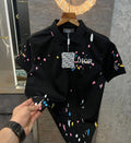 Christian Dio r Black Embroidery Logo Imported Oversized T-Shirt