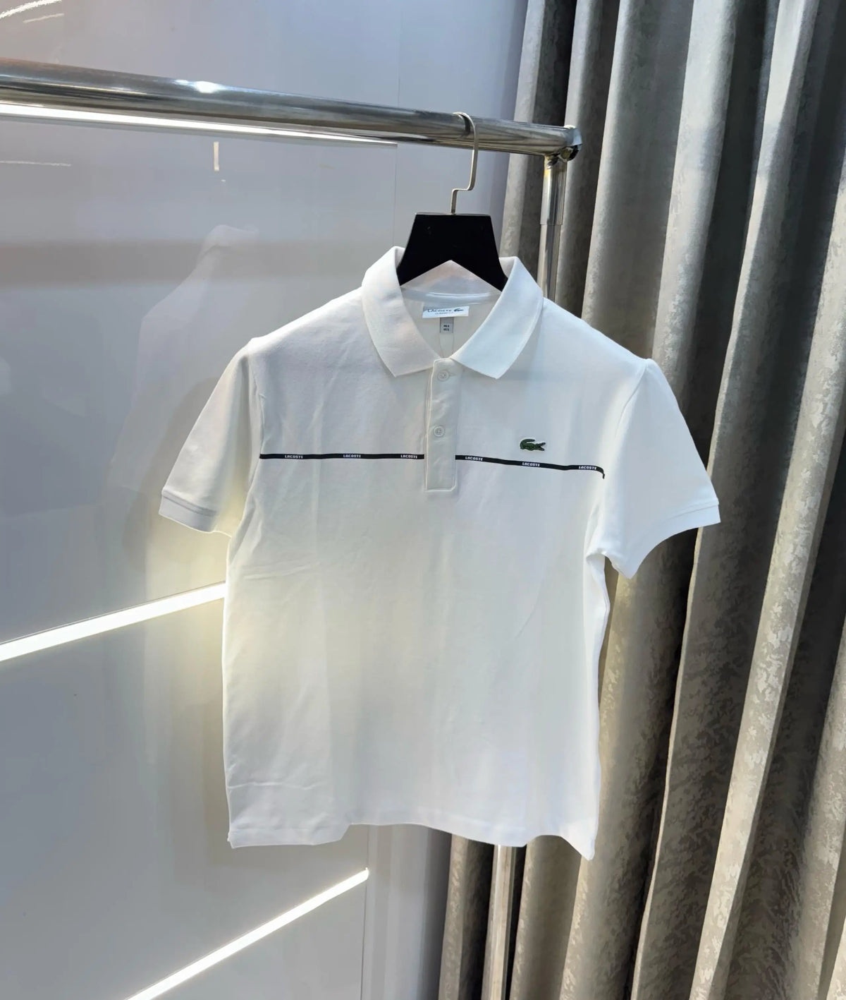 Lacost e White Embroidery Logo Premium Polo T-Shirt