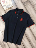 Tomm y  Hilfige r Navy Blue Logo Work Premium Polo T-Shirt