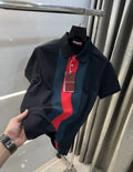Gucc i Black Logo Work Imported Polo T-Shirt