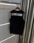 Gym Shark Black Embroidery Logo Premium Sando