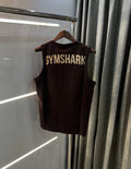 Gym Shark Brown Embroidery Logo Premium Sando