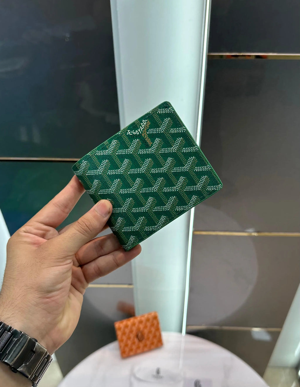 Goyar d Green Monogram Premium Wallet