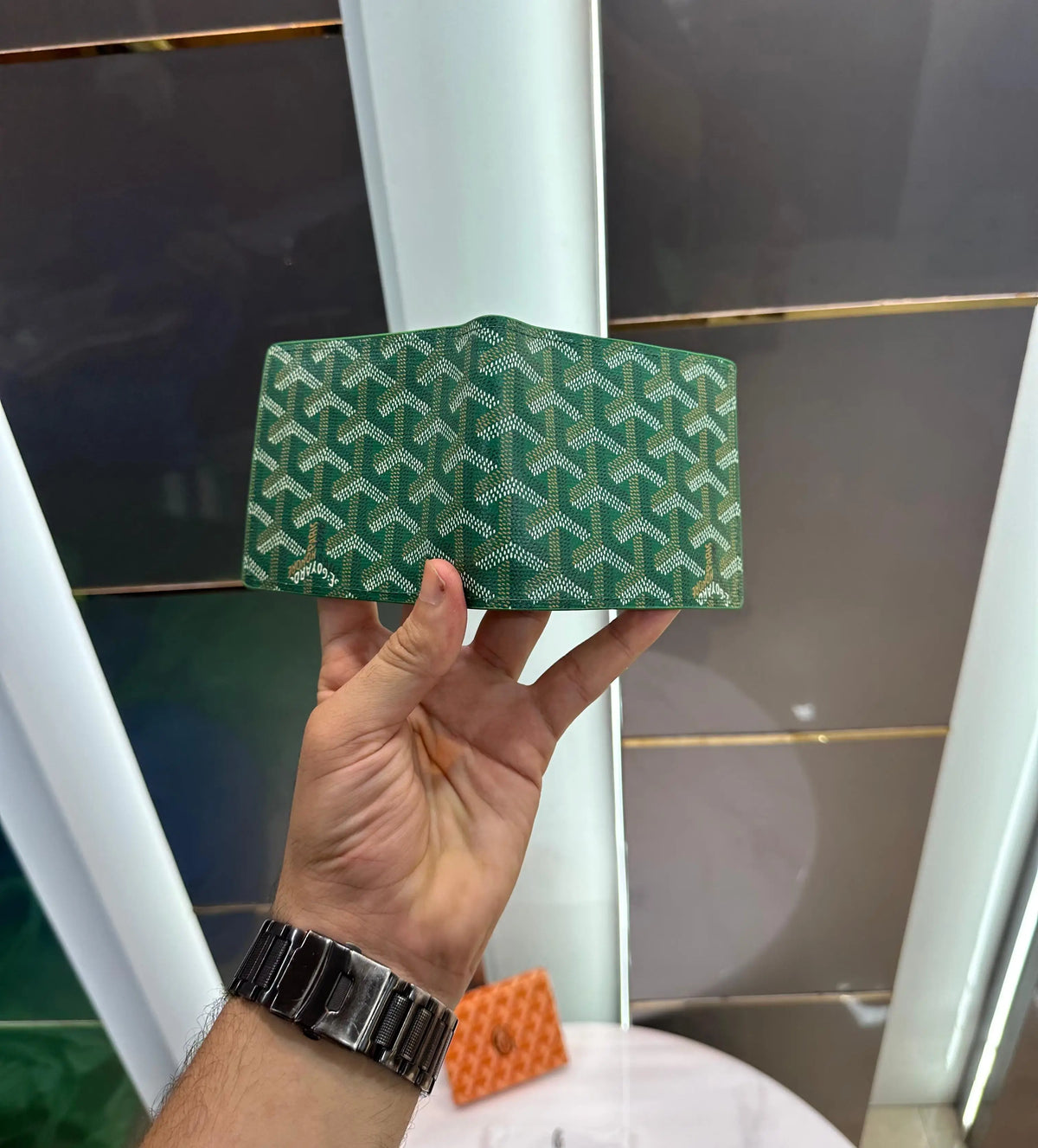 Goyar d Green Monogram Premium Wallet