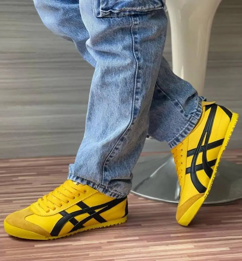 Onitsuk_a Tiger Mexico 66 Yellow Black  Mens Iconic Sneakers D-1871