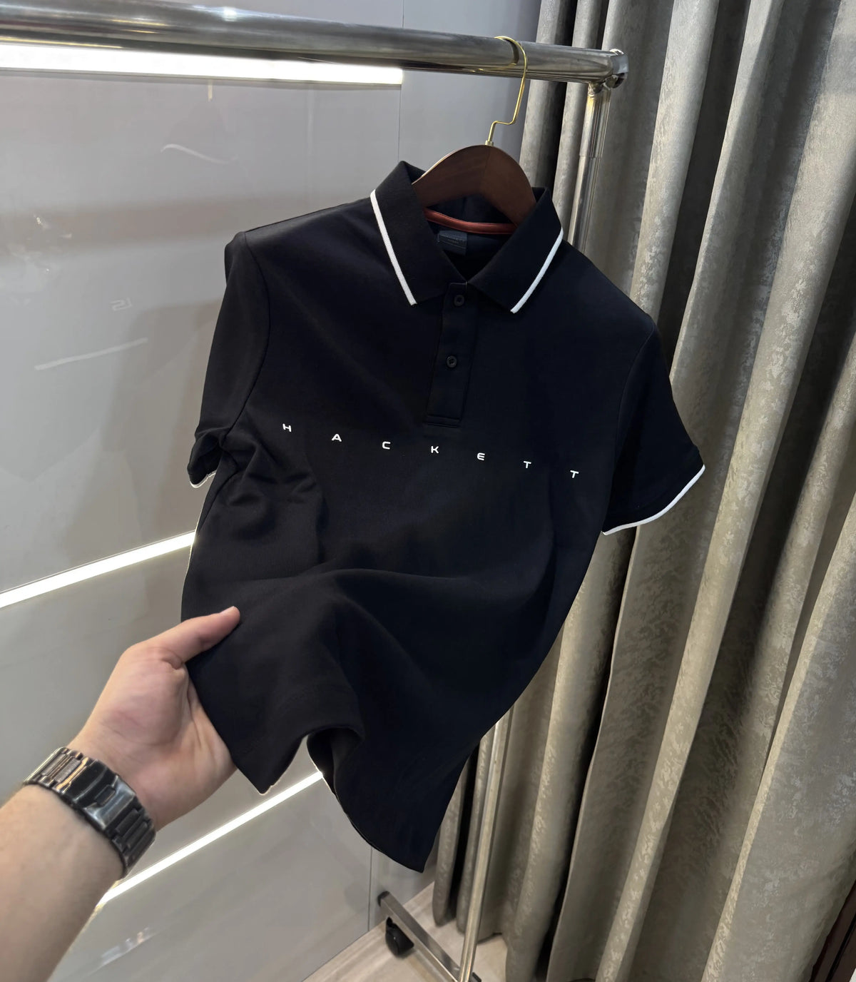 Hacke t Black Logo Work Premium Polo T-Shirt