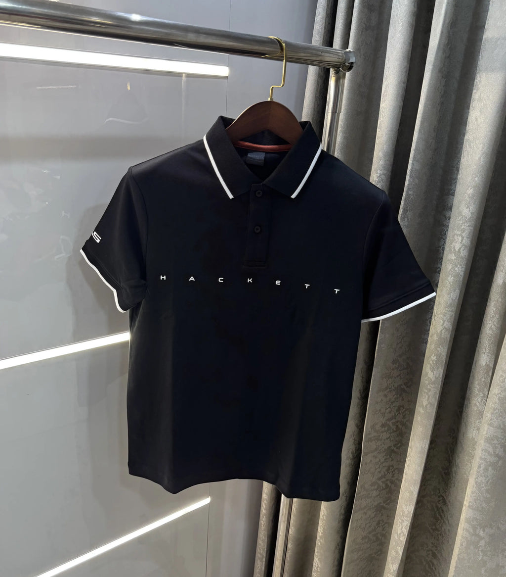 Hacke t Black Logo Work Premium Polo T-Shirt