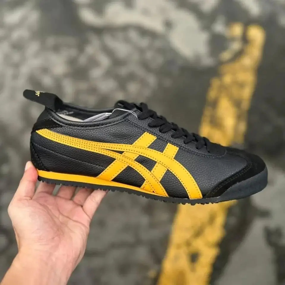 Onitsuka Tiger Mexico 66 BlackYellow  Mens Premium Sneakers D-1911