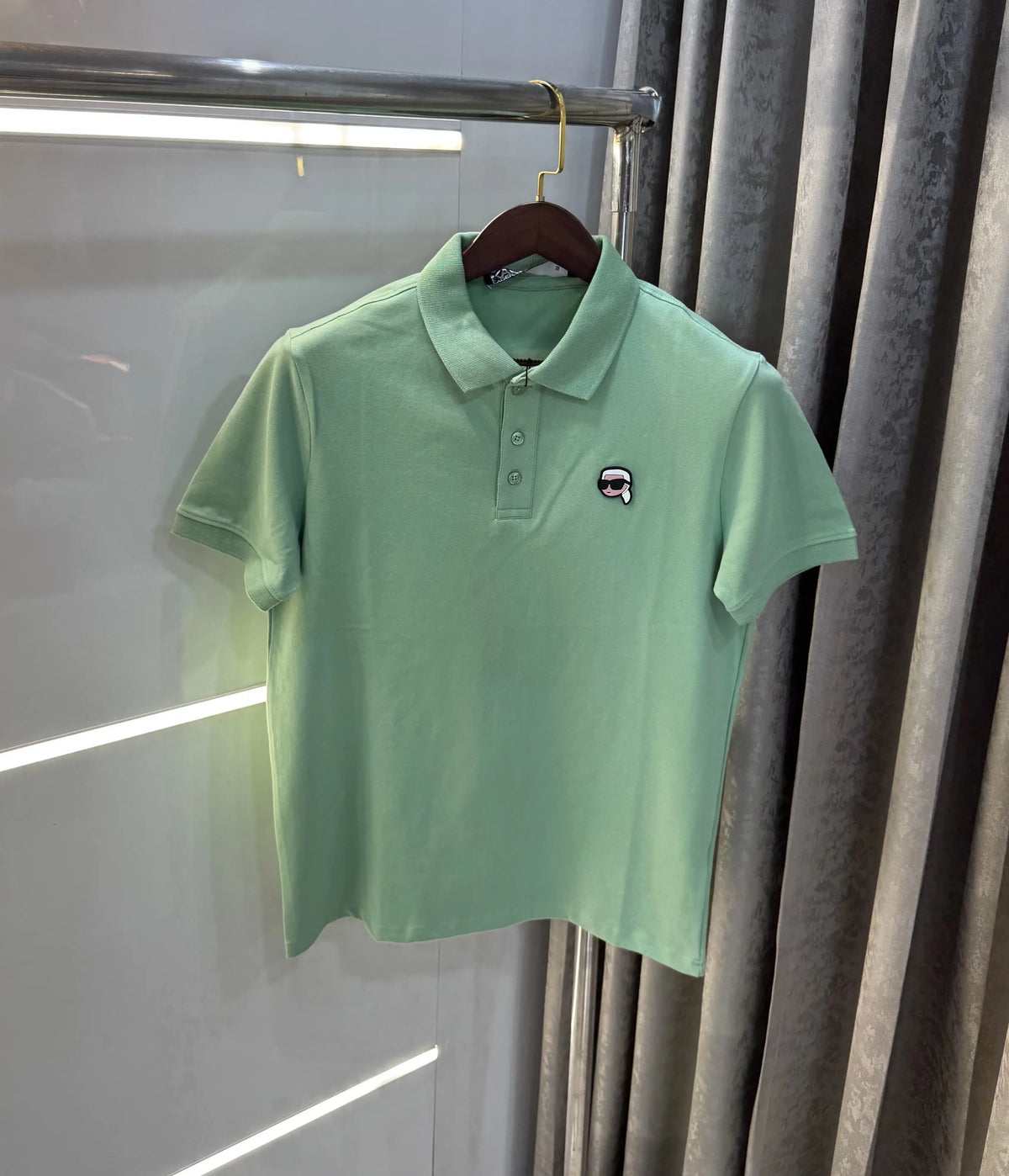 Karl Lagerfled Green Imported Polo T-Shirt
