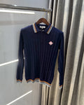 Casablanc a Navy Blue Logo Work Imported T-Shirt