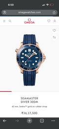 Omeg_a seamaster Diver 300m automatic Blue-Copper -Blue