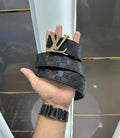 Louis Vuitto n Gold Checks Premium Belt