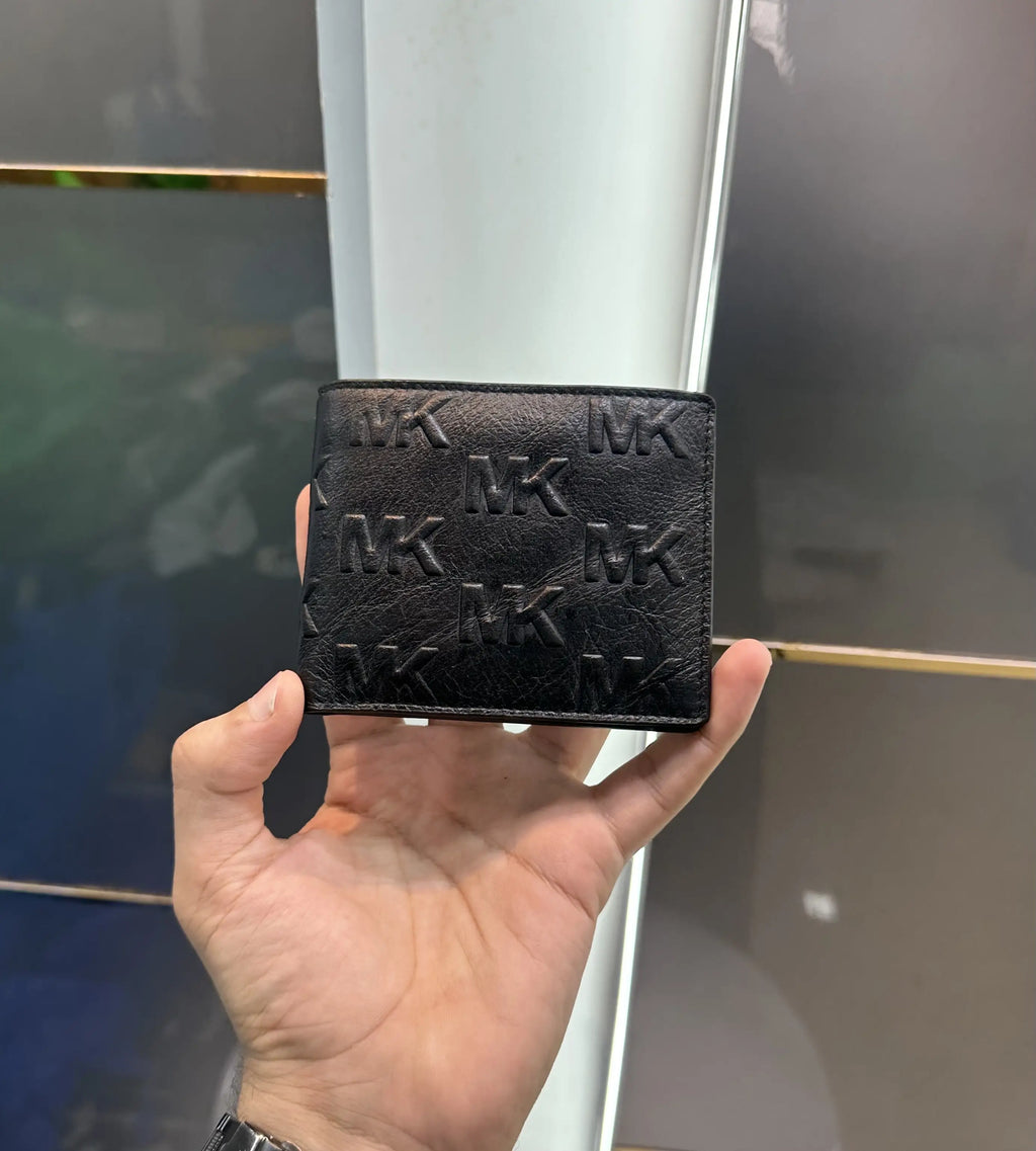 Michael Kor s Monogram Premium Wallet Black With Box mk8097