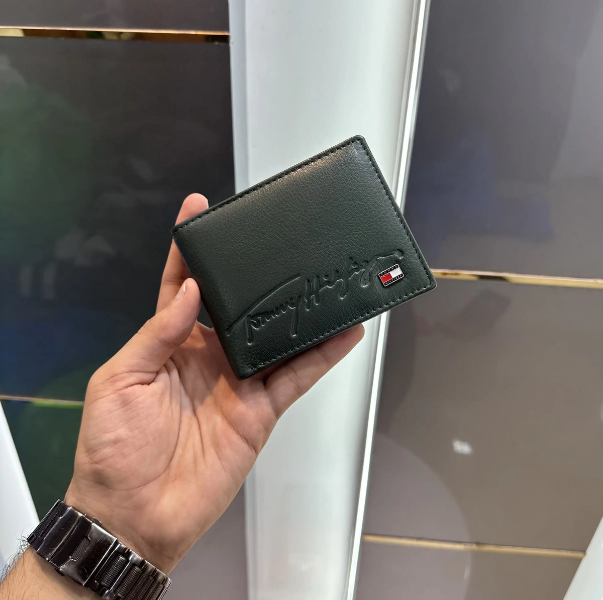Tommy Hilfige rPremium Wallet Green Printed With Box t453