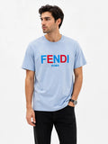 Fend i Sky Blue Logo Work Imported T-Shirt