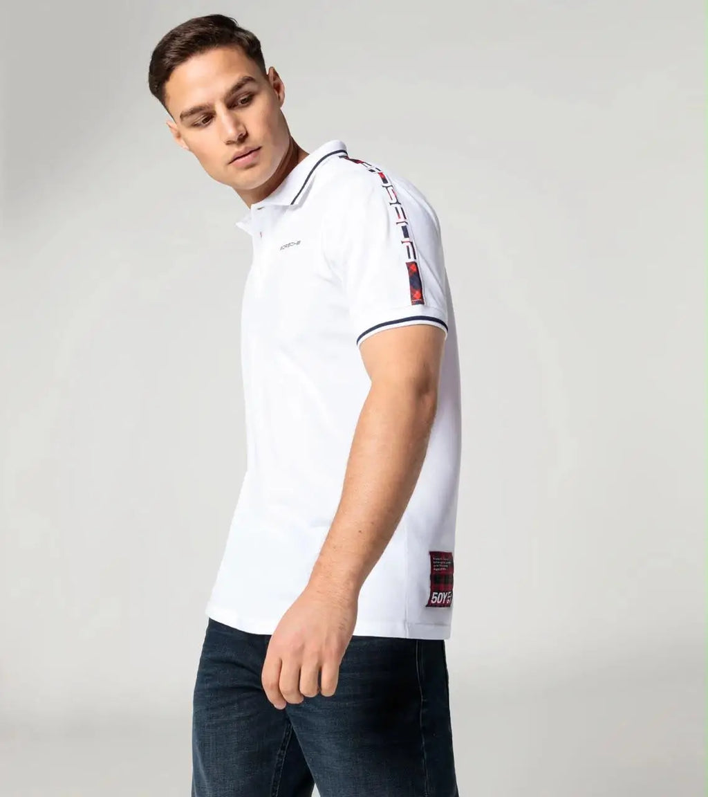 Hug o  Bos s X Porsche White Logo Work Premium Polo T-shirt