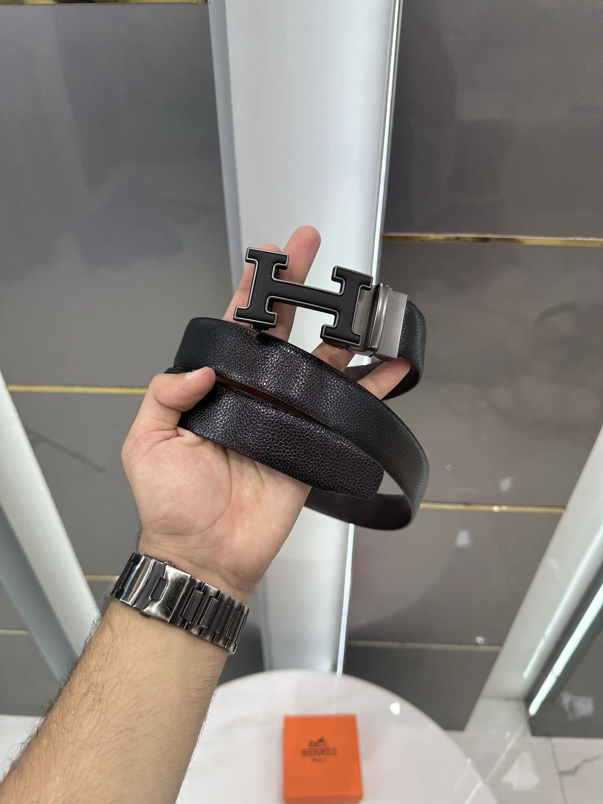 Herme s Premium Imported Belt Grey With Box h325