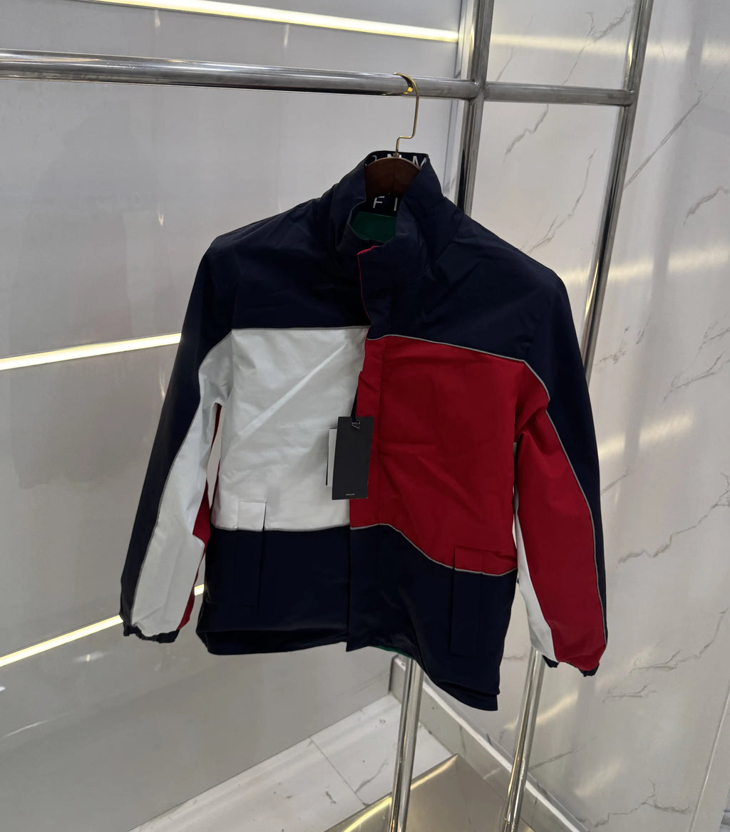 Tomm y Hilfige r Green & Blue Reversible Imported WindBreaker Jacket