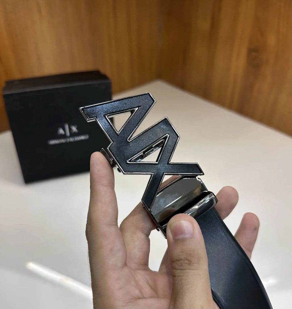 Armani Exchang e Premium Imported Belt Grey Black Autolock g9089