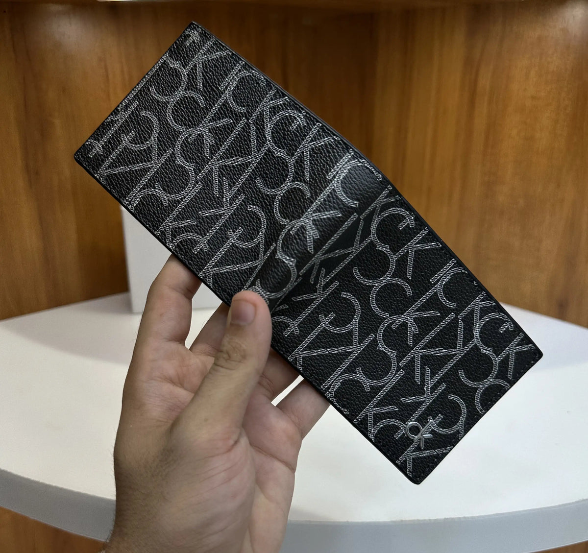 Calvin Klei n Premium Mongram Wallet Black Ck34