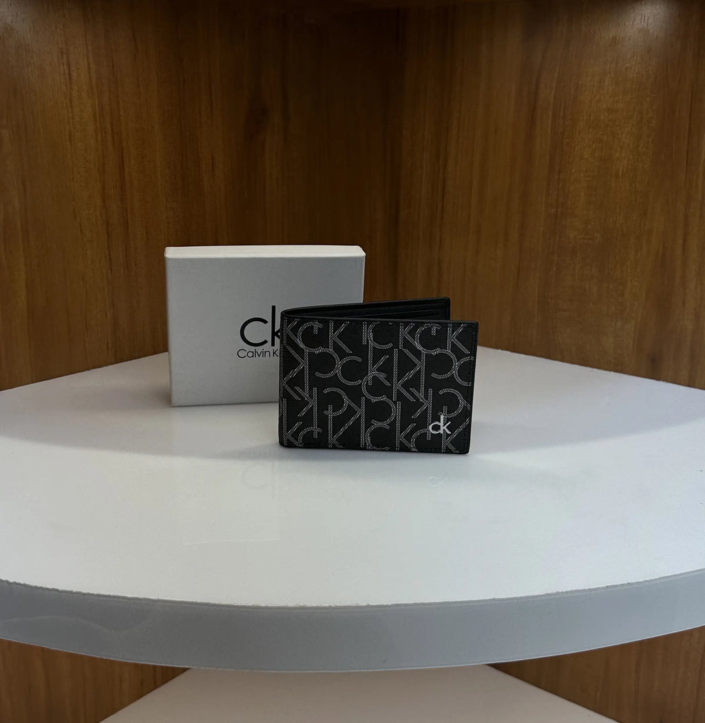 Calvin Klei n Premium Mongram Wallet Black Ck34