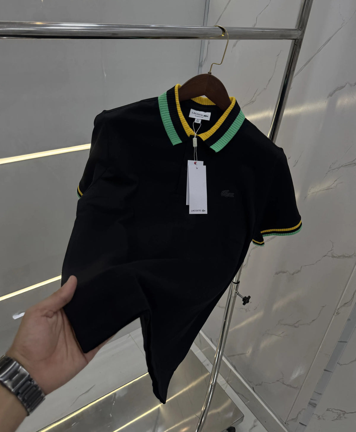 Lacost e Black Logo Work Premium Polo T-Shirt