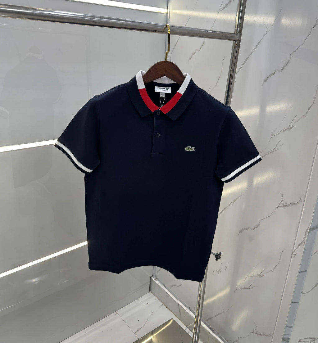 Lacost e Navy Blue Logo Work Premium Polo T-Shirt