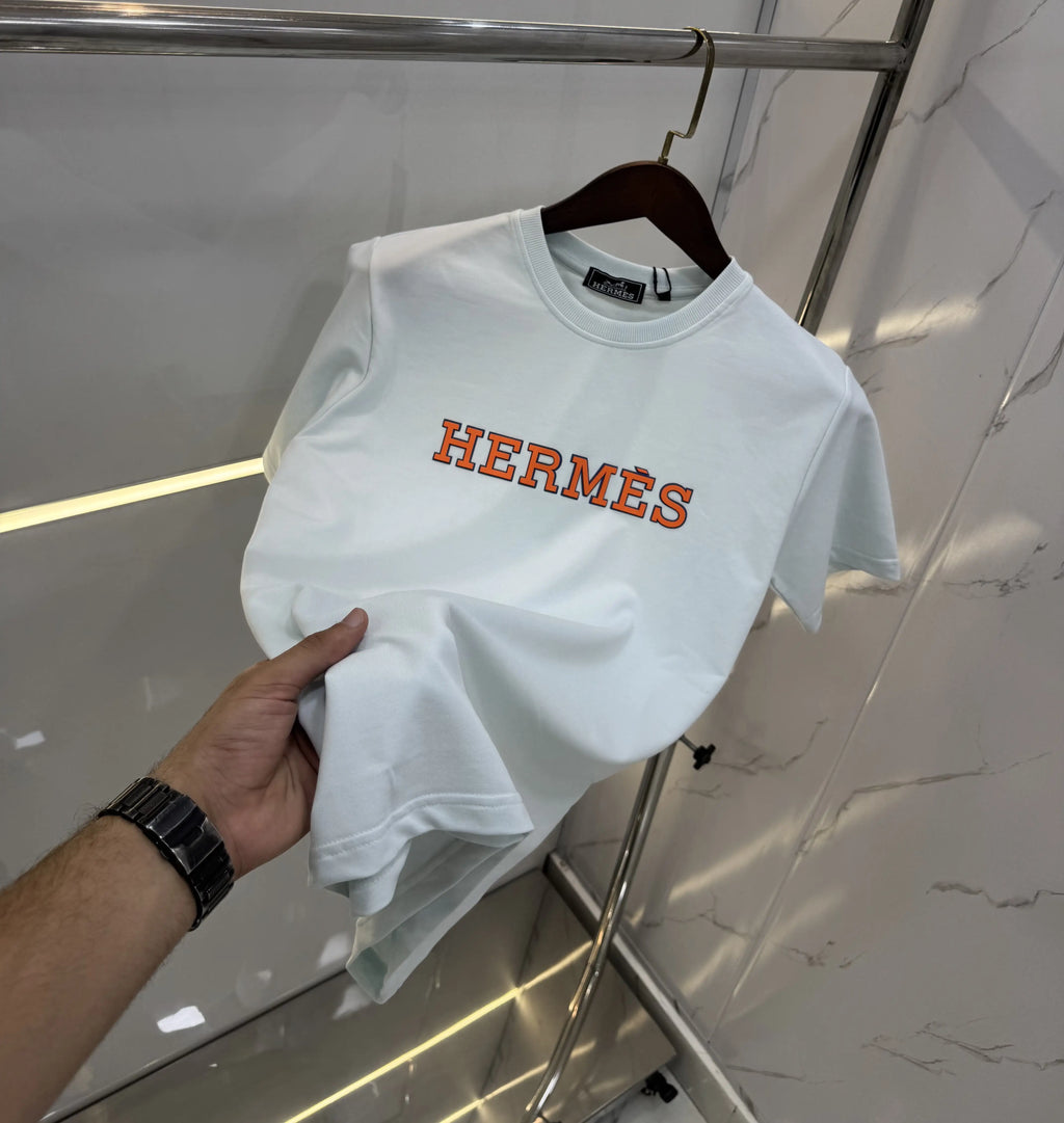 Herme s Sky Blue Logo Work Premium T-Shirt