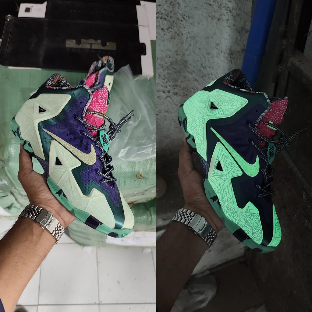 Nik e Lebron 11 Gator king Glow in Dark