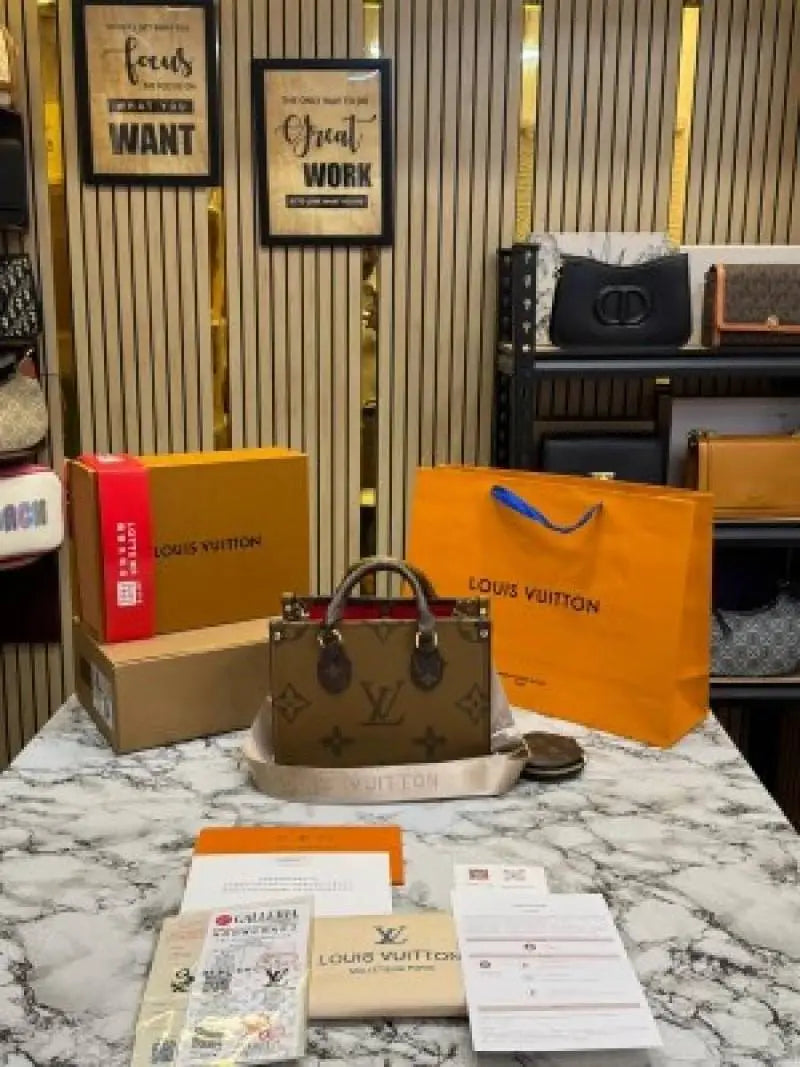 Louiis Vuitton Onthego Pm With Double Og Box And Dust Bag Including CarryBag Brown