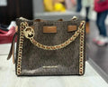 Micheal Kors Mina Signature Crossbody Tote With Box And Dust Bag M06-Brown