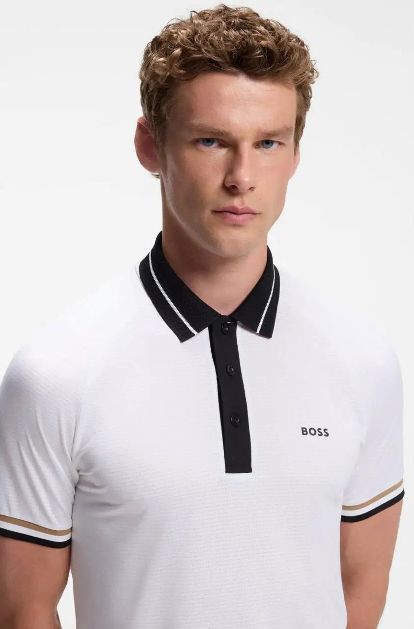 Hugo  Bos s White Logo Work Premium Polo T-shirt