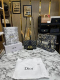 Christian Dior Montaign Oblique Shoulder Bag With Double Og Box And Dust Bag V06757-Black