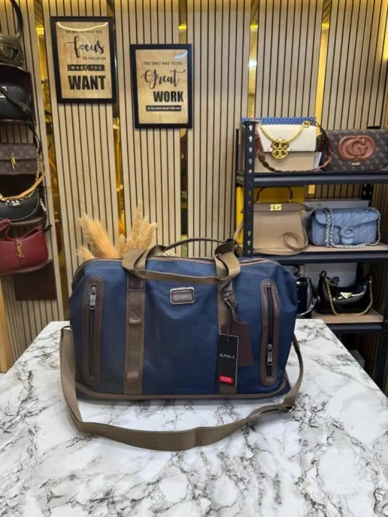 Tumi Alpha 3 Expedition Travel Duffle Bag Blue T95885