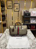 Gucci GG Supreme Ophidia Unisex Duffle Bag With Dust Bag Brown