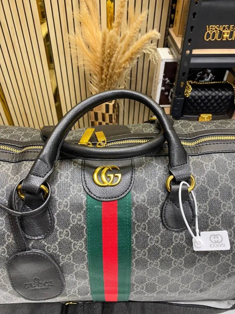Gucci GG Supreme Ophidia Unisex Duffle Bag With Dust Bag Black