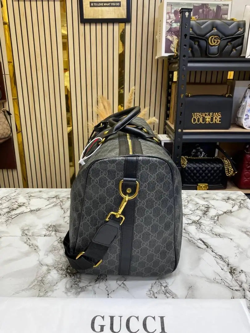 Gucci GG Supreme Ophidia Unisex Duffle Bag With Dust Bag Black