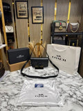 Coach Tabby Chain Clutch In Snake-embossed C Logo Shoulder Bag With Double Og Box And Dust Bag Includes Carry Bag Full Black
