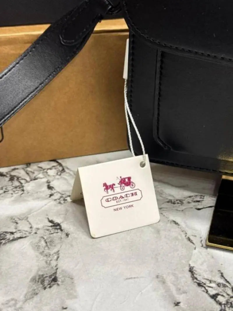 Coach Tabby Chain Clutch In Snake-embossed C Logo Shoulder Bag With Double Og Box And Dust Bag Includes Carry Bag Full Black