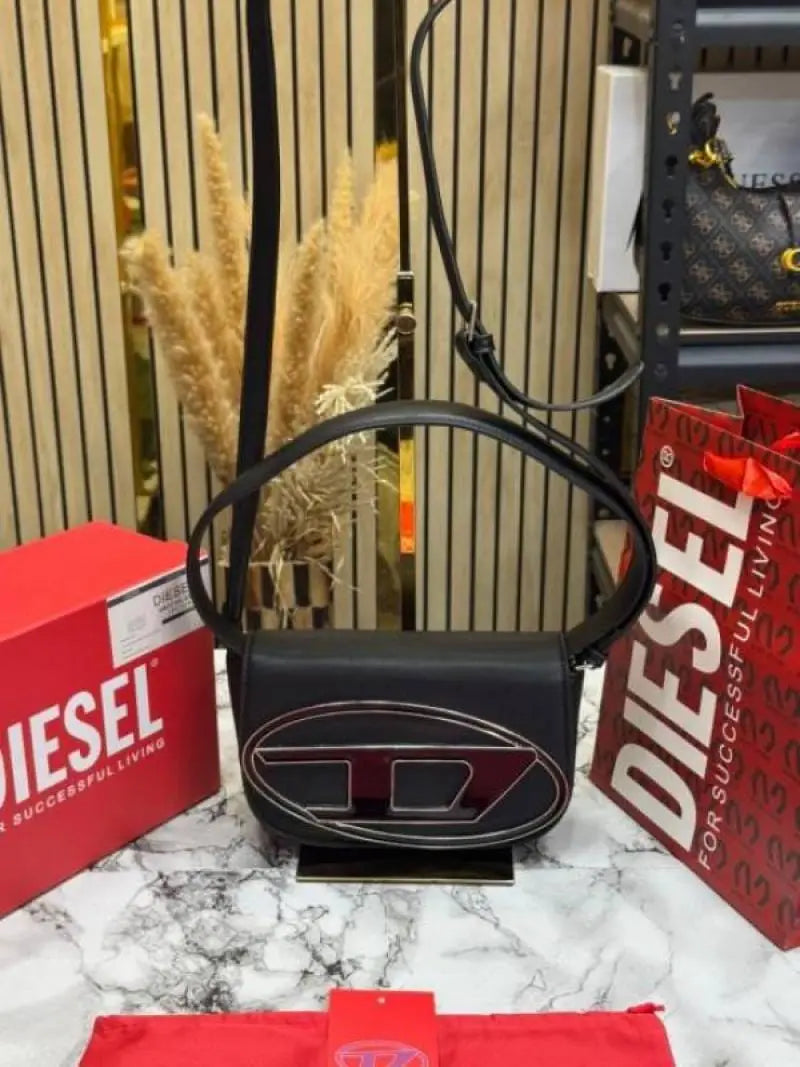Diesel 1dr Shoulder Bag Premium Quality With Box And Dust Bag Including Carry Bag Black