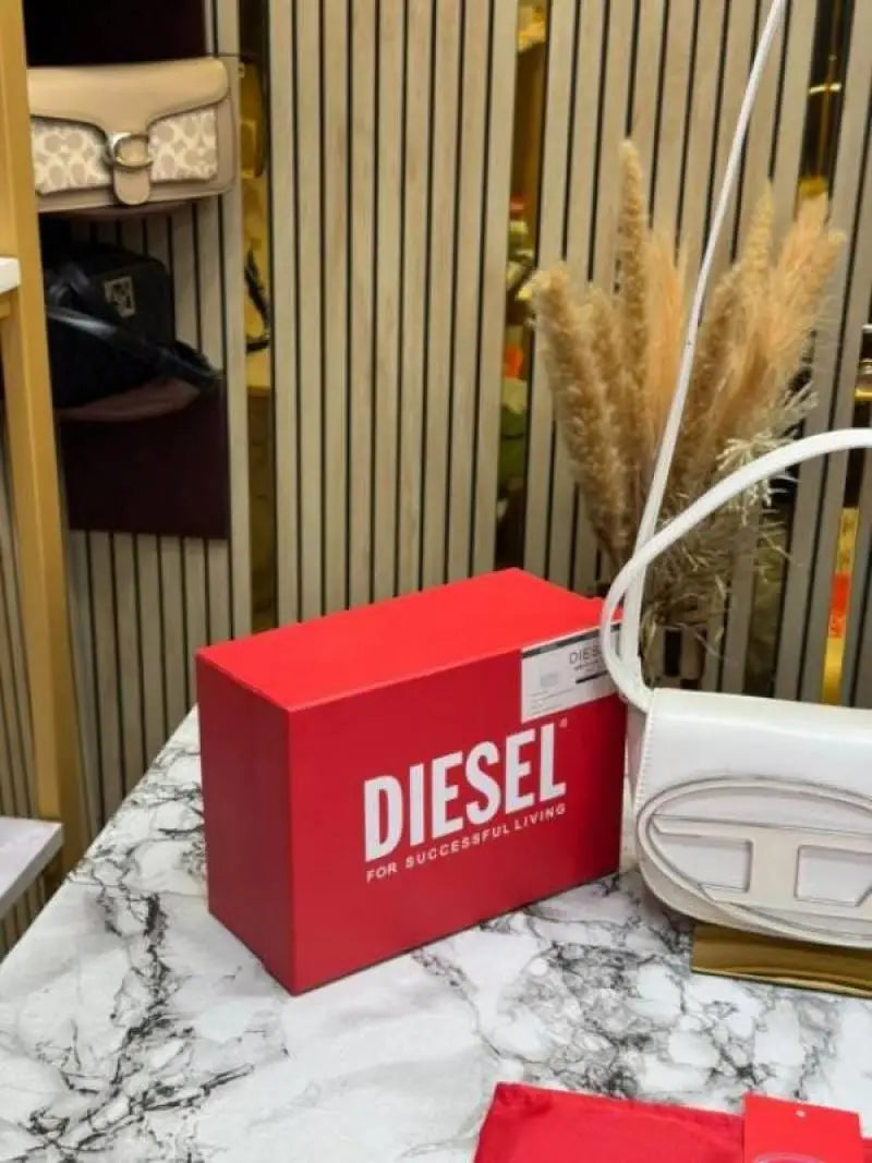 Diesel 1dr shoulder bag premium quality with box and dust bag including carry bag white