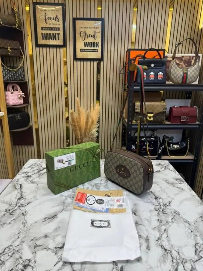 Gucci GG Supreme Neo Tiger Sling Bag With Box And Dust Bag
